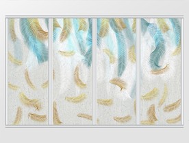 现代简约质感羽毛移门