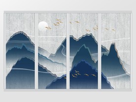 新中式创意山水意境移门