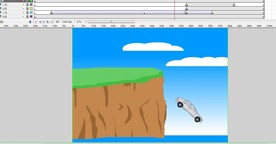 汽车冲下悬崖掉水中6秒动画