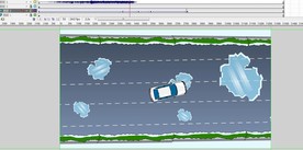 汽车在雪地里打滑撞车事故5秒