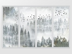 现代简约森林移门