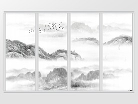中式抽象艺术移门