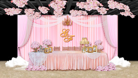 粉色布幔签到区