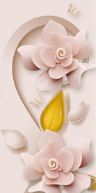 3D立体珠宝花卉蝴蝶玄关装饰画