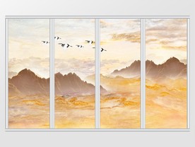 大理石纹山水移门