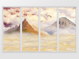 大理石纹山水移门