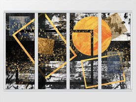 北欧金色复古几何移门