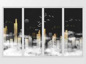 现代简约质感意境城市移门