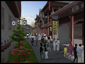 古建筑效果图 门楼牌坊 寺庙广