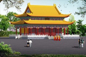 古建筑效果图 门楼牌坊 寺庙广