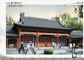 古建筑效果图 门楼牌坊 寺庙广