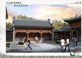 古建筑效果图 门楼牌坊 寺庙广