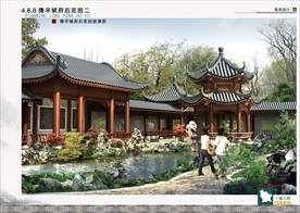 古建筑效果图 门楼牌坊 寺庙广