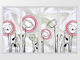 3D立体圈圈花卉移门