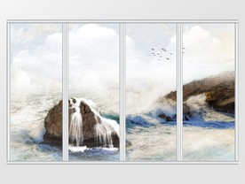 大理石纹海滩移门