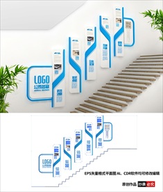 科技楼梯文化墙