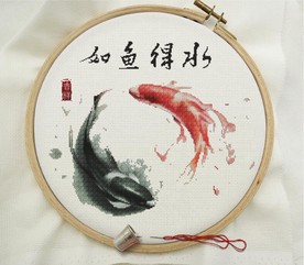 十字绣 十字绣素材 如鱼得水