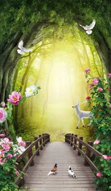 童话梦幻玄关背景