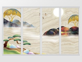 现代简约意境山移门