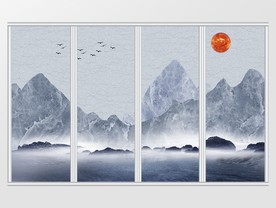 新中式抽象艺术移门