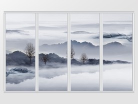 新中式森林印象写意移门