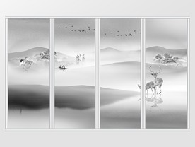 新中式山水意境移门