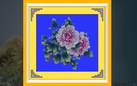 花开富贵  牡丹花福 十字绣