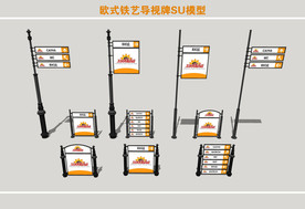 欧式铁艺导视牌