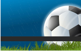 球场足球下雨设计横幅栏目宣传