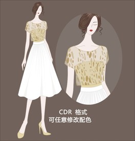 CDR人物时尚插画服装设计