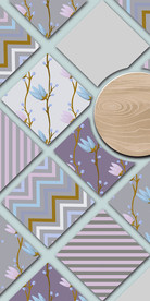 抽象立体花纹方块玄关装饰画