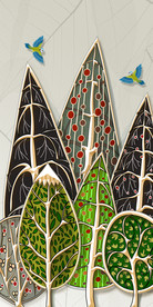 彩色树叶玄关装饰画