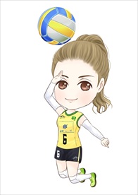 原创卡通Q版打球女士