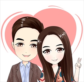原创卡通Q版情侣