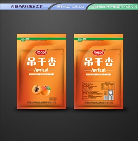 吊干杏包装 平面展开分层文件