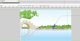 蓝色蝴蝶湖面飞舞引导线动态10