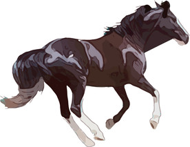 马 矢量手绘素材