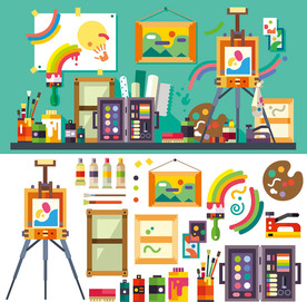 室内场景矢量插画