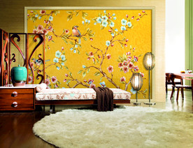 PSD中式家居墙纸样机图