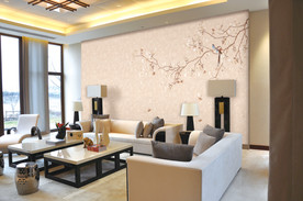 客厅背景墙纸样机场景