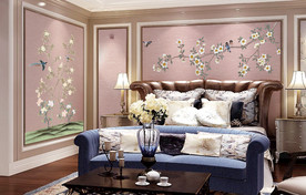 欧式背景墙纸样机