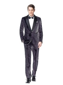 青果领单粒扣服装效果图西服