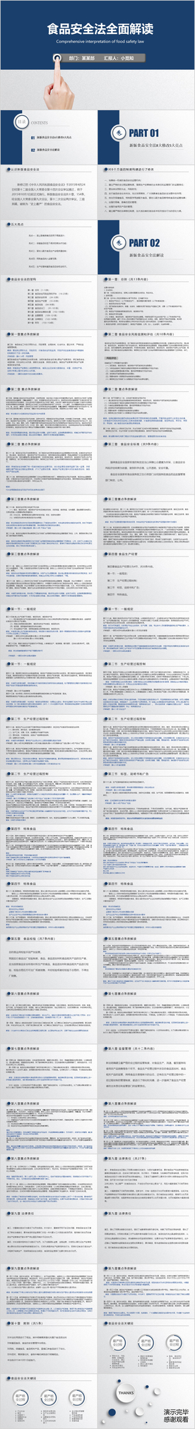蓝色大气简约食品安全法ppt模