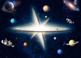 高清外太空星云吊顶背景墙壁画图