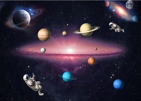 高清外太空星云吊顶背景墙壁画图