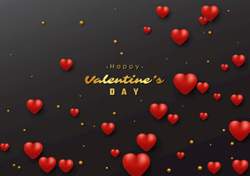 创意质感立体爱心情人节