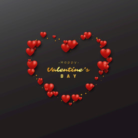 创意质感立体爱心情人节