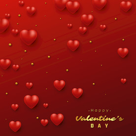 质感爱心立体爱心情人节