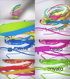 三维彩带揭示出logo标志