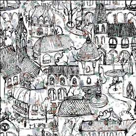 原创手绘水彩无缝连接数码花型